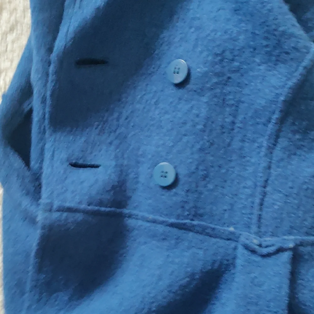 Monterey Bay 100% Wool Women's Blue Double-Breasted Jacket Sz 10